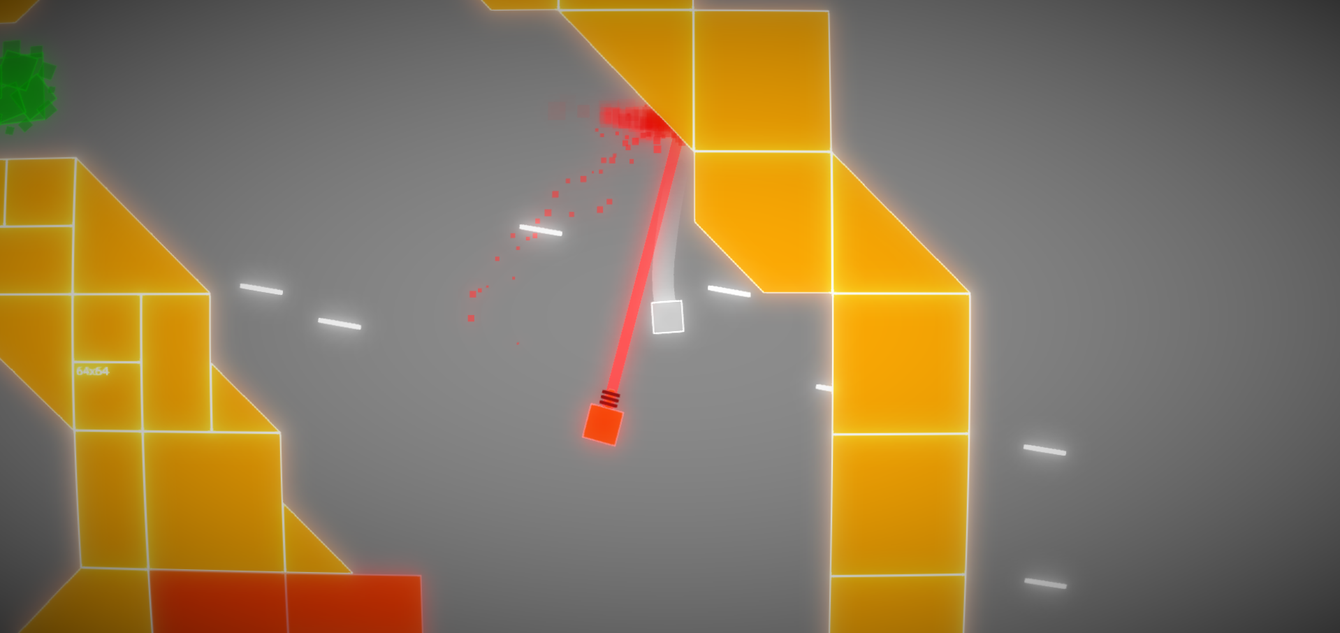 Gravix player swinging through an angular gold level